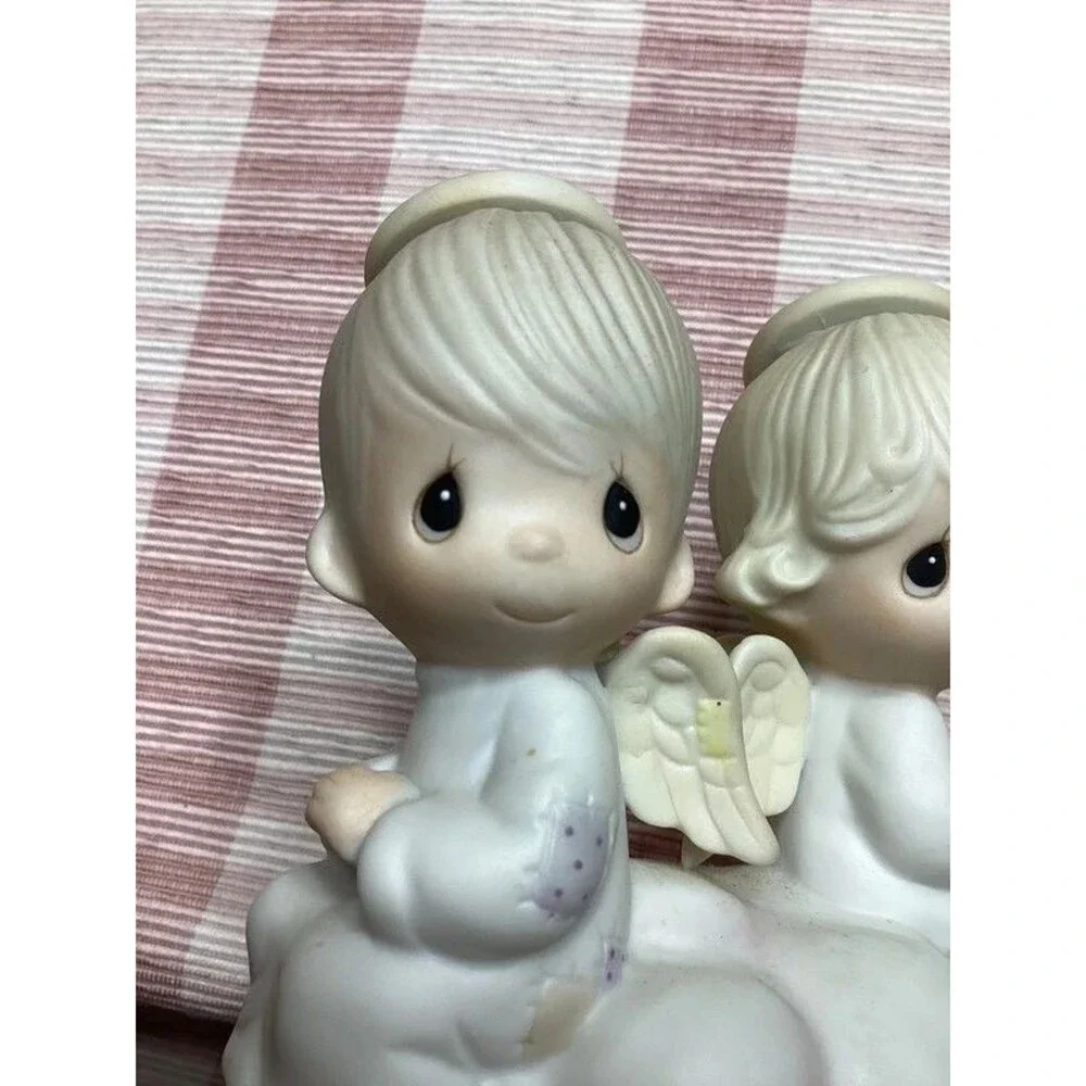 Precious Moments My Guardian Angels Ceramic Night Light 1984 Nursery Decor